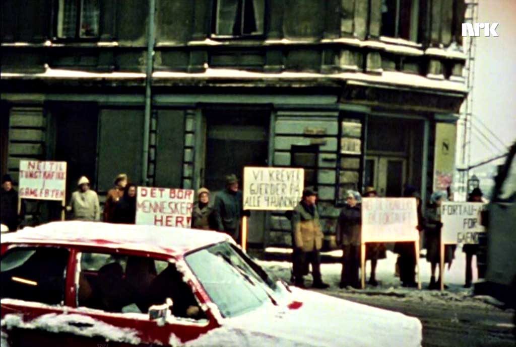 beboere demonstrerer i oslo gate 1977
