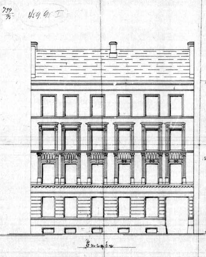 Fasaden til saxegaardsgata 1 - arkitektens tegning